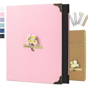 8x10 Pink DIY Scrapbook Photo Album 60 Pages 3-Ring Memory Book